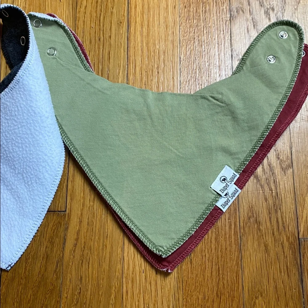 Set of Three Baby Bandana Bibs - Diaper Squad